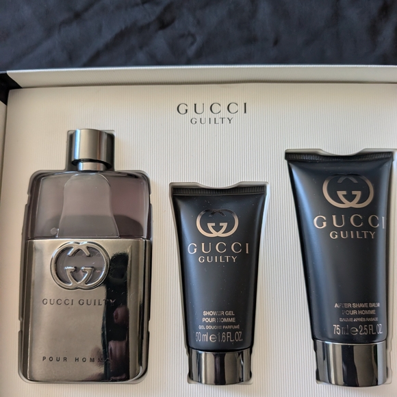Gucci Guilty Pour Homme Gift Set - Black and Silver - Picture 1 of 3